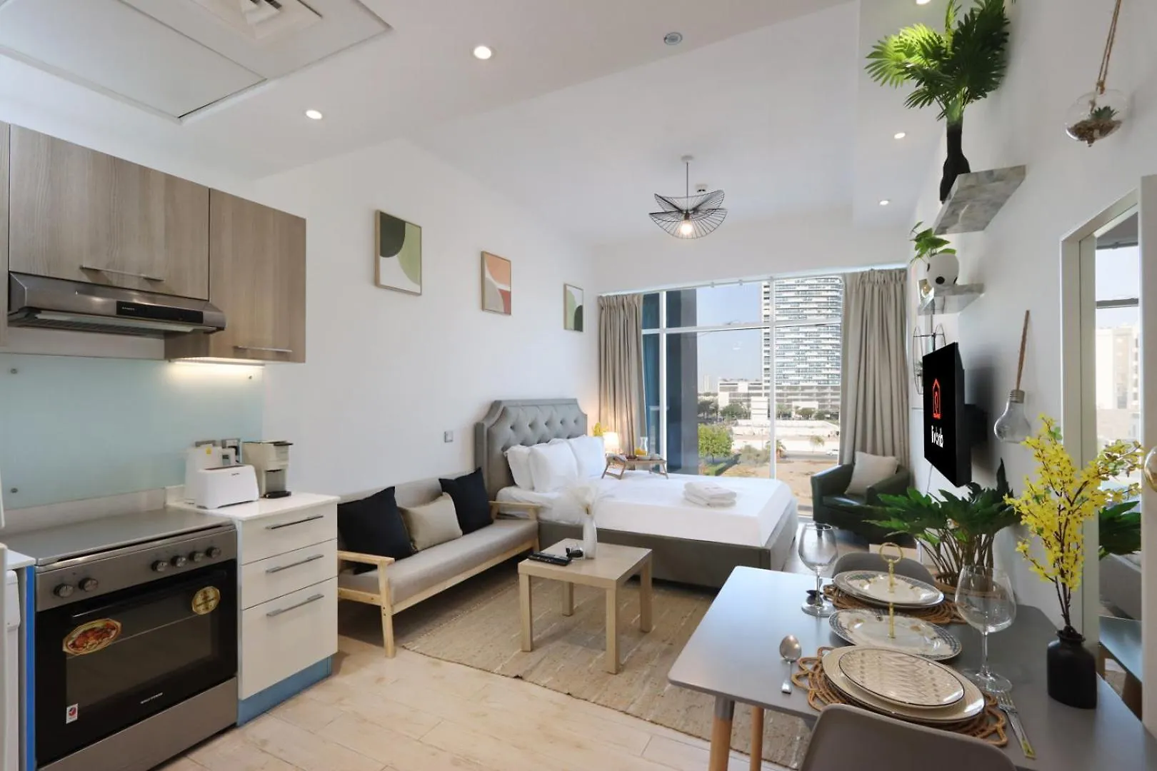 Livbnb - Chic And Cosy Studio With Rooftop Pool, Jvt Dubai 0*,